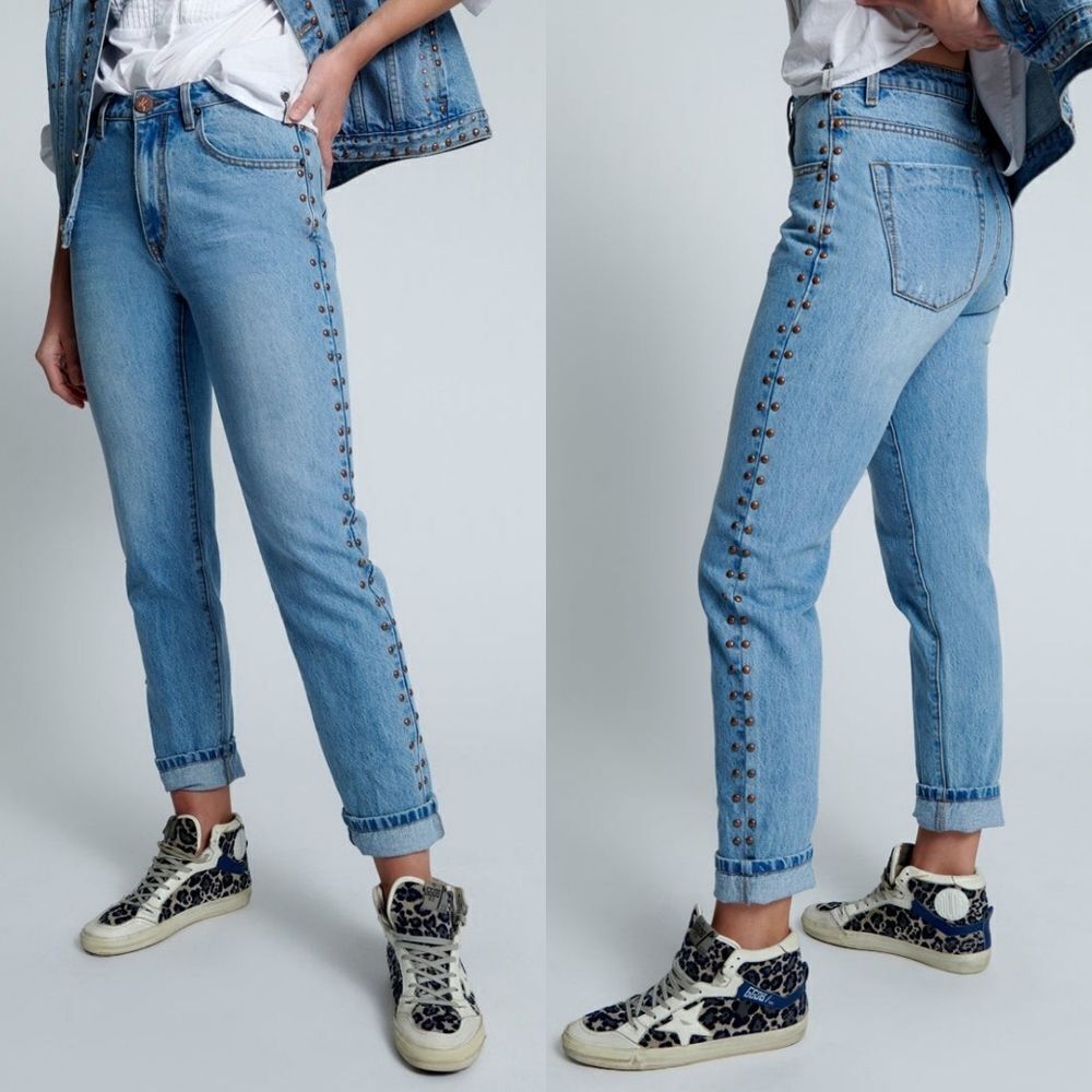 One Teaspoon Studded High Waist Awesome Baggies Jeans NWT Size 26